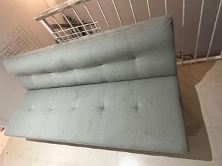 Sofá Cama Verde Tela y Metal