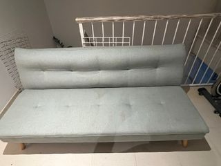 Sofá Cama Verde Tela y Metal