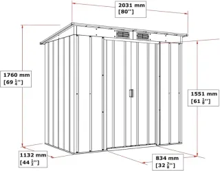 Cobertizo Caseta de Jardín Duramax Eco Pent Roof
