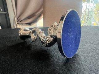 Portavelas Vintage Pez Metal Plateado