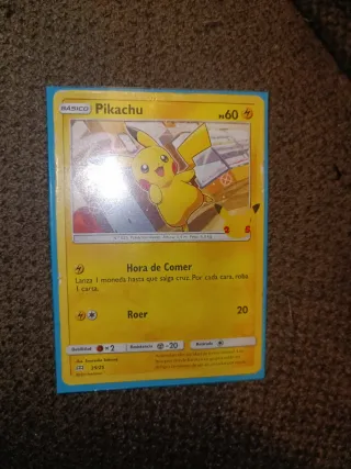 Carta Pokémon Pikachu Básico PS60 Hora de comer