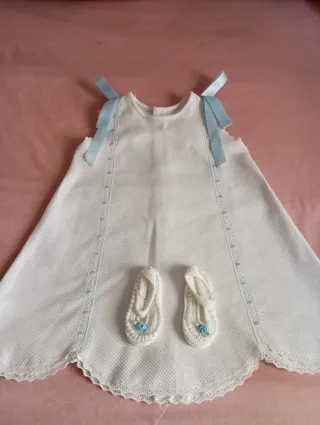 Vestido ceremonia bebé con patucos y Capota