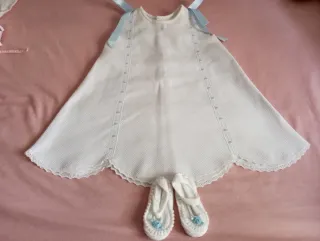 Vestido ceremonia bebé con patucos y Capota