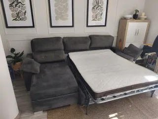 Sofá 3 plazas con chaiselongue y cama