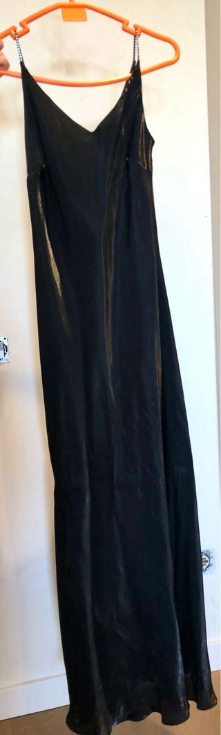 Vestido largo negro Cortefiel