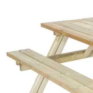 Mesa Picnic Madera Bancos Abatibles 198x154x74 cm