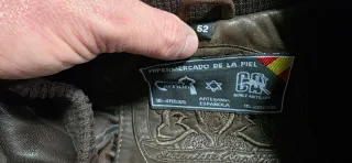 Cazadora piel Flor Talla 52 Marrón