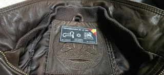 Cazadora piel Flor Talla 52 Marrón