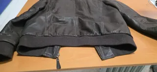 Cazadora piel Flor Talla 52 Marrón