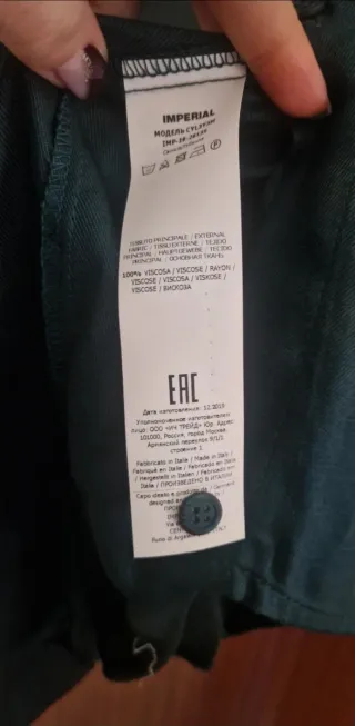 Camicia Imperial Uomo Taglia XL Blu Petrolio