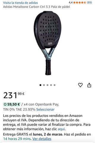Pala Padel Adidas Metalbone Carbon Ctrl