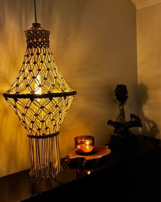 Candeeiro Macramé Artesanal Boho