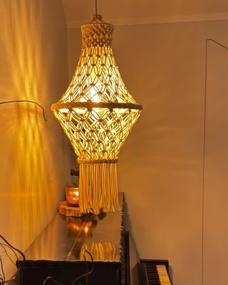 Candeeiro Macramé Artesanal Boho