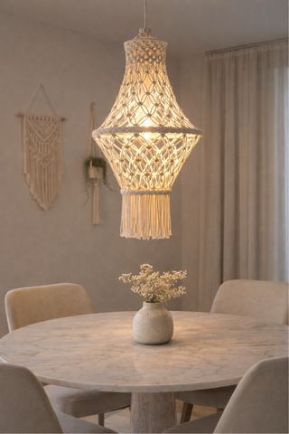 Candeeiro Macramé Artesanal Boho