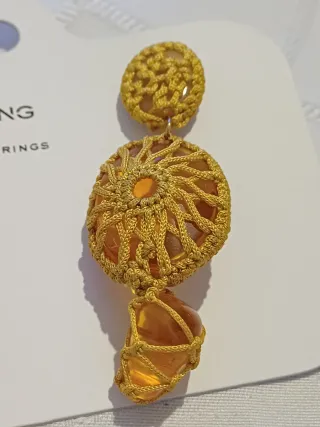 Pendientes MNG Ámbar Dorado