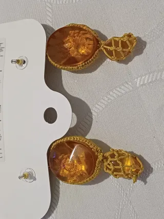 Pendientes MNG Ámbar Dorado