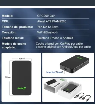 Adaptador CarPlay/Android Auto Inalámbrico