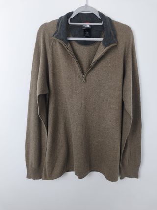 The North Face 1/4 Zip Wool Blend Sweater - Brown