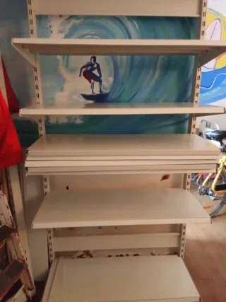 Estantería metálica blanca 7 estantes completos