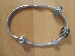 Pulsera Pandora Plata y Turquesa