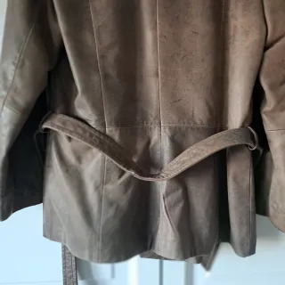 Chaqueta de piel vintage marrón