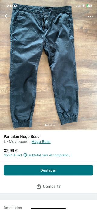 Pantalón Hugo Boss Negro
