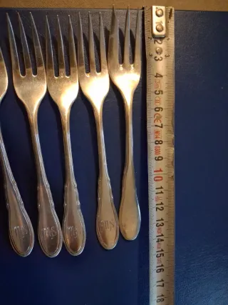 6Tenedores Postre Plata Ley 800