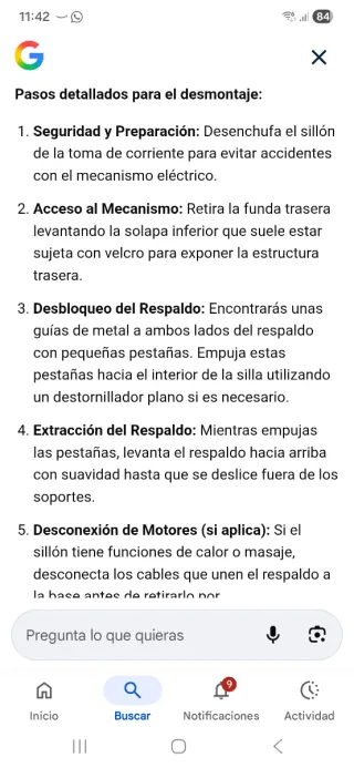 Sillón relax reclinable beige