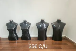 Bustos Maniquí Negro (4 uds)