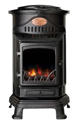 Estufa de gas Provenze negra y dorada