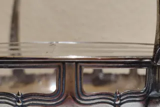 Centro de mesa antiguo cristal y metal