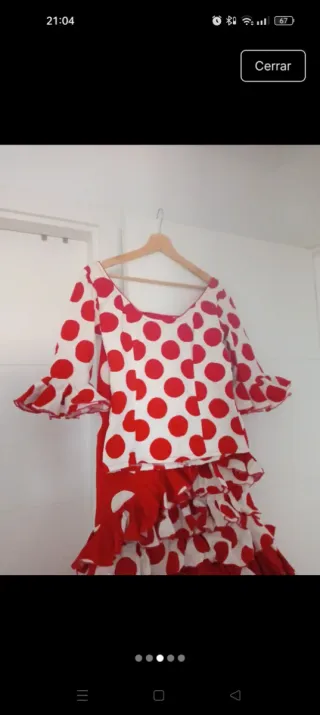 Traje de flamenca rojo y blanco