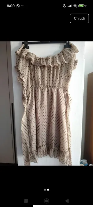 Miniabito a pois beige