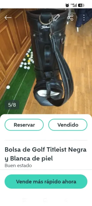Bolsa de Golf Titleist Negra y Blanca y palos