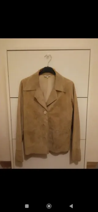 Giacca in daino beige