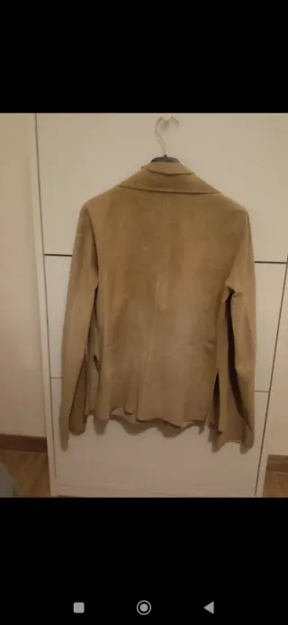 Giacca in daino beige