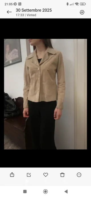 Giacca in daino beige