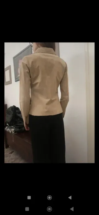 Giacca in daino beige