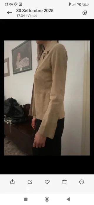 Giacca in daino beige