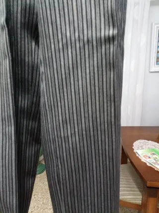 Pantalón fallero niño rayas gris/negro