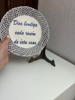 Plato decorativo Dios bendiga cada rincón