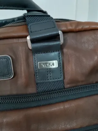 Bolso Tumi Piel Auténtica Marrón y Negro