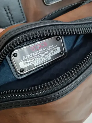 Bolso Tumi Piel Auténtica Marrón y Negro