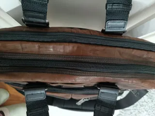 Bolso Tumi Piel Auténtica Marrón y Negro