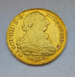 8 Escudos Oro Carlos IV 1806 Santiago!!