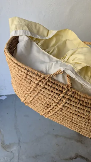 Cuna Moisés Mimbre Vintage
