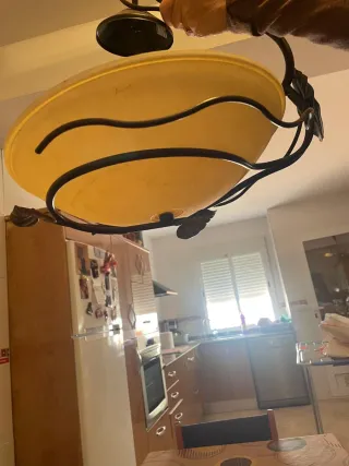 Lámpara de mesa metal y cristal