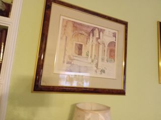 Acuarela Richard Akerman Marco Madera y Oro