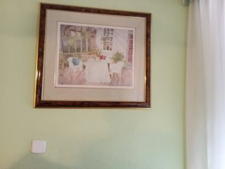 Acuarela Richard Akerman Marco Madera y Oro