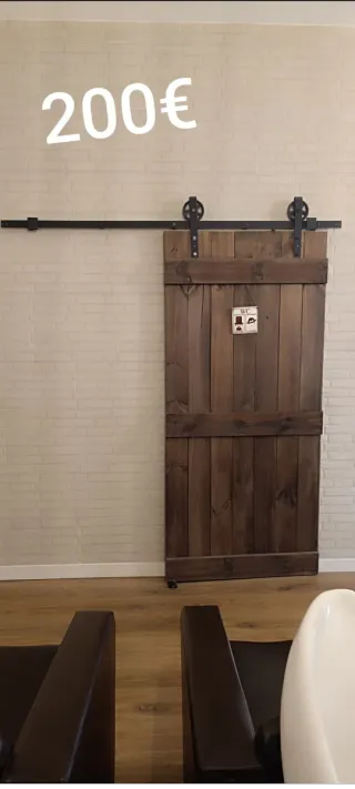 Puerta corredera rústica madera ( hecha a mano )